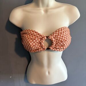 Orange Patterned Bikini Top